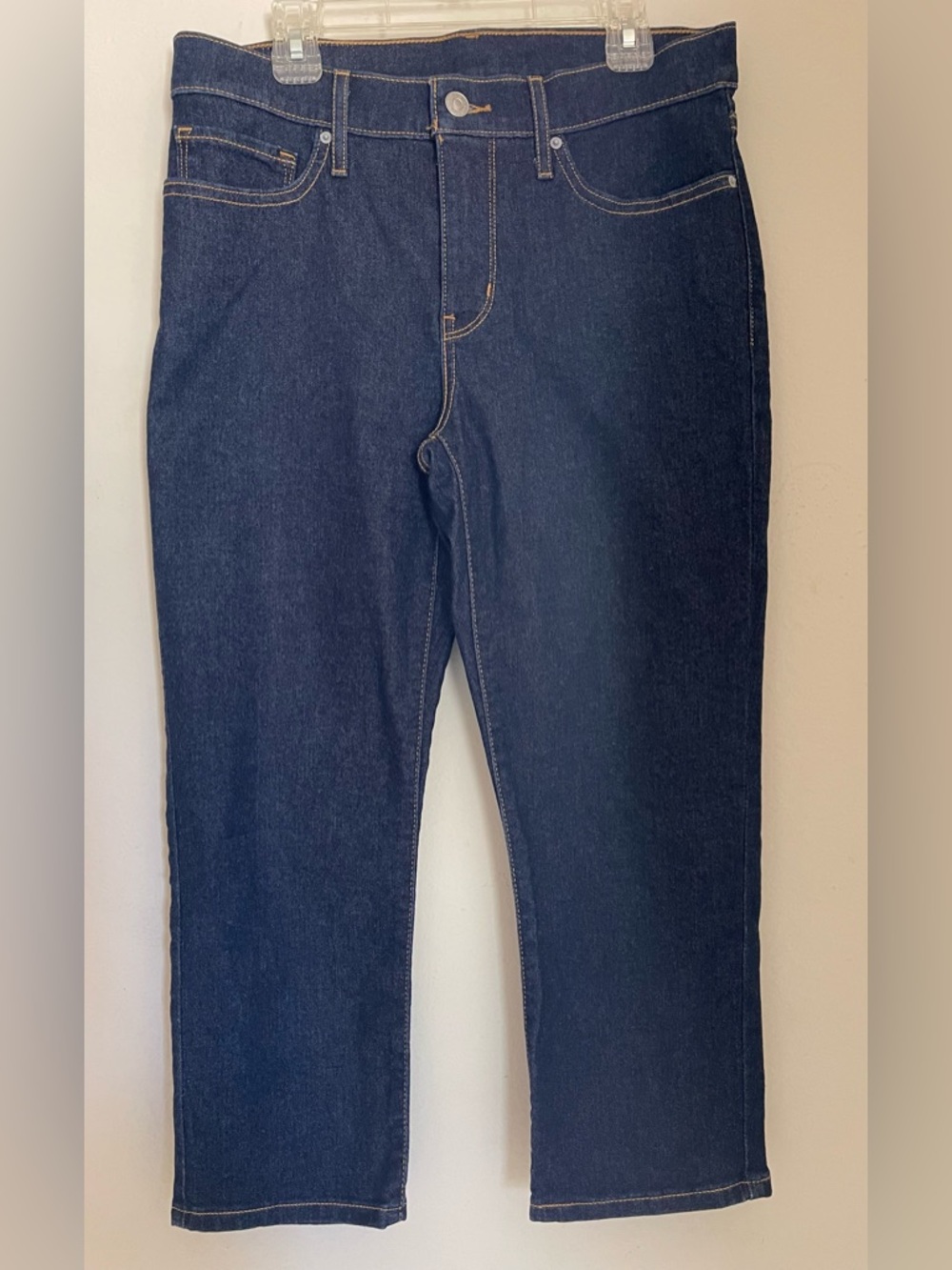 Levi's Dark Indigo Denim Jeans with Tan Leather Patch